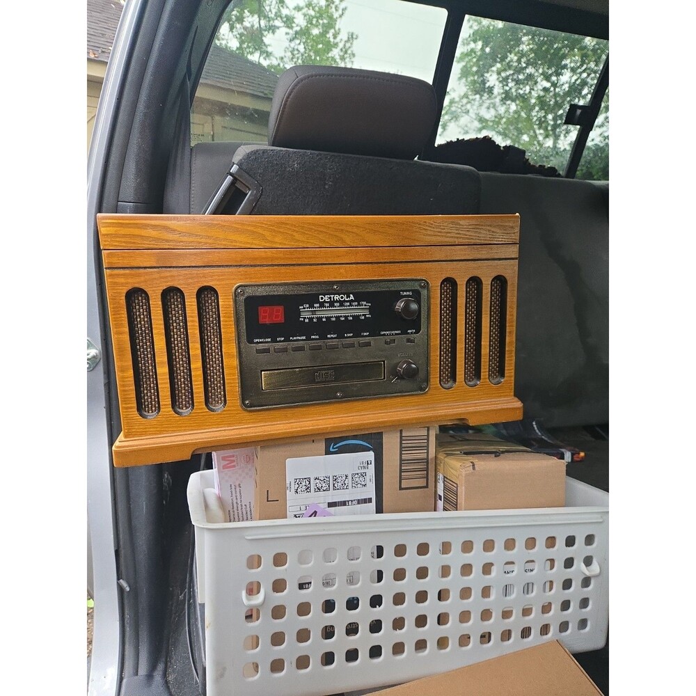 Detrola Vintage Record Player and Radio with Wood Cabinet